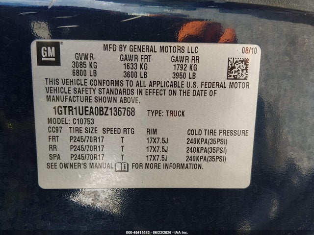 2011 GMC SIERRA 1500 SL photo 9
