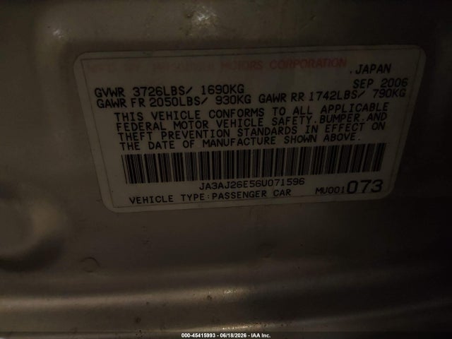 صورة 9 لـ 2006 Mitsubishi LANCER ES/SE
