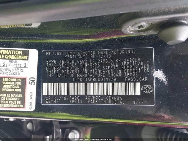 2020 Toyota CAMRY LE HYBRID photo 9