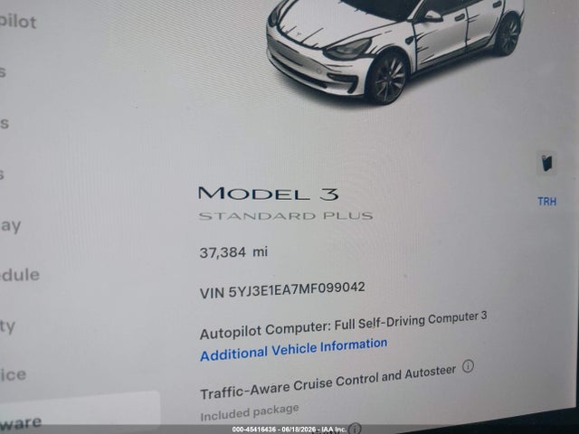 صورة 7 لـ 2021 Tesla MODEL 3 STANDARD RANGE PLUS REAR-WHEEL DRIVE
