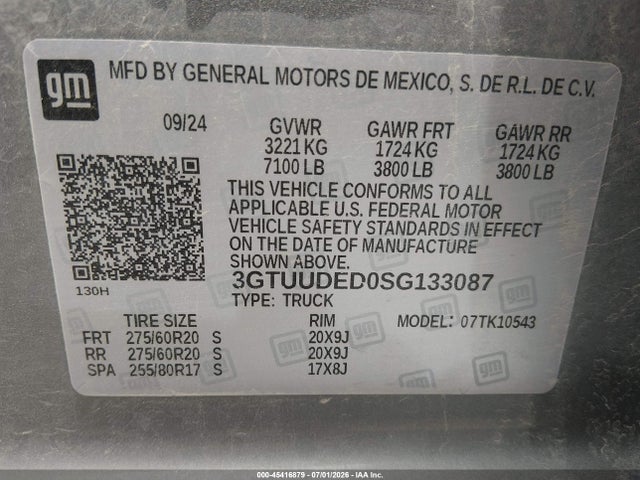 2025 GMC SIERRA 1500 4WD SHORT BOX SLT — фото 9