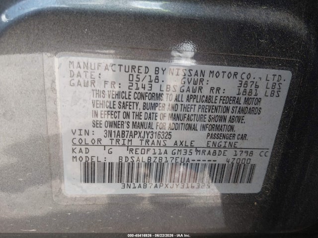 2018 Nissan SENTRA S 照片 9
