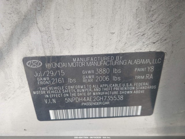 2016 Hyundai ELANTRA SE — фото 9