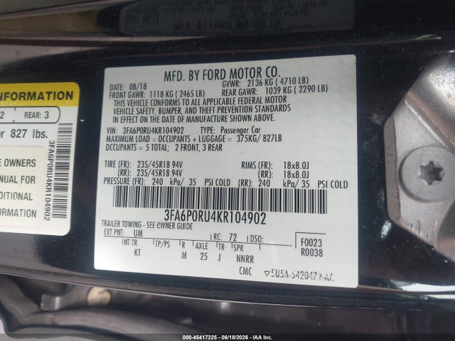 2019 FORD FUSION HYBRID TITANIUM 9