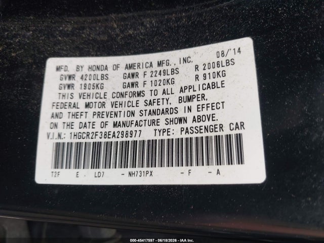 صورة 9 لـ 2014 Honda ACCORD LX