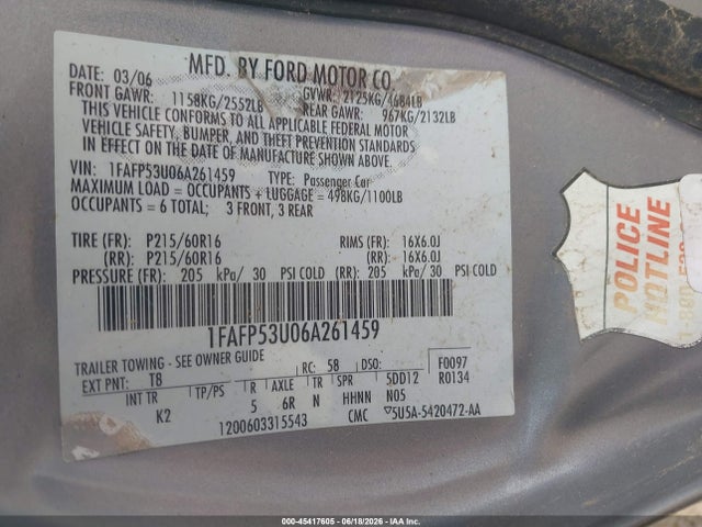 صورة 9 لـ 2006 FORD TAURUS SE