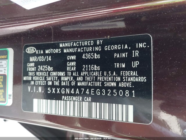 2014 KIA OPTIMA EX 照片 9