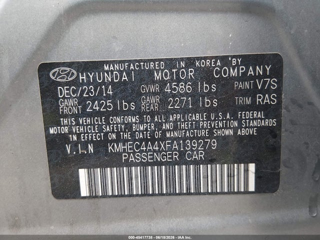 2015 Hyundai SONATA HYBRID — фото 9
