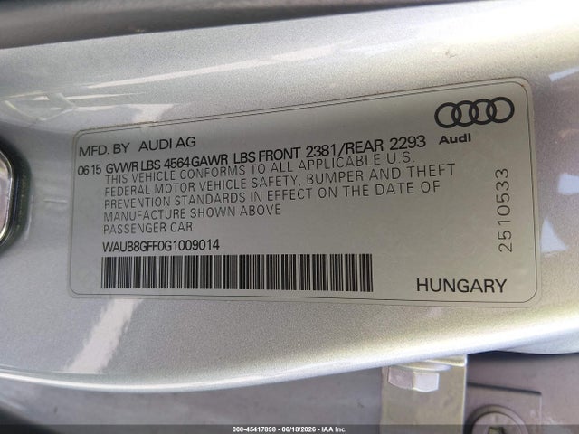 2016 AUDI A3 2.0T PREMIUM 照片 9