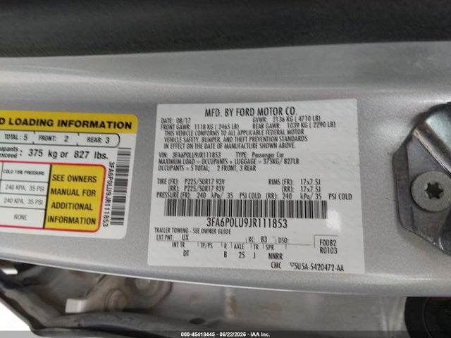 2018 FORD FUSION HYBRID SE photo 9