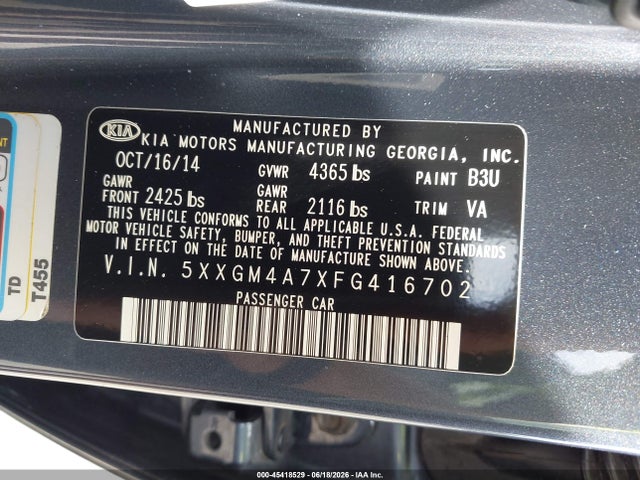 2015 KIA OPTIMA LX photo 9