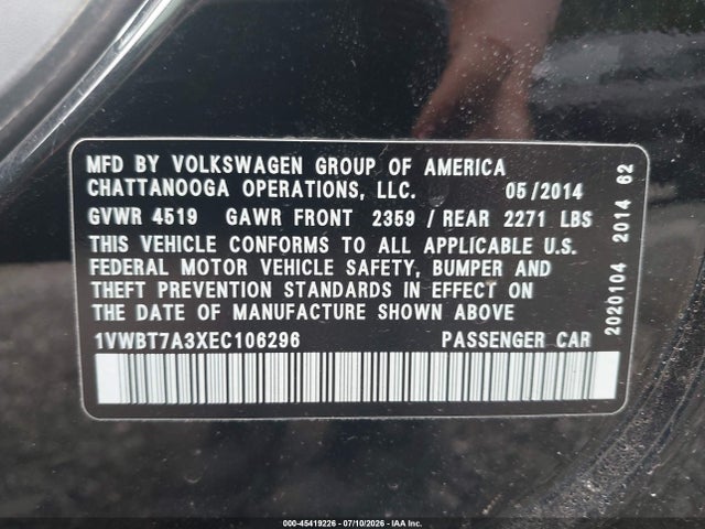 2014 Volkswagen PASSAT 1.8T SE — фото 9