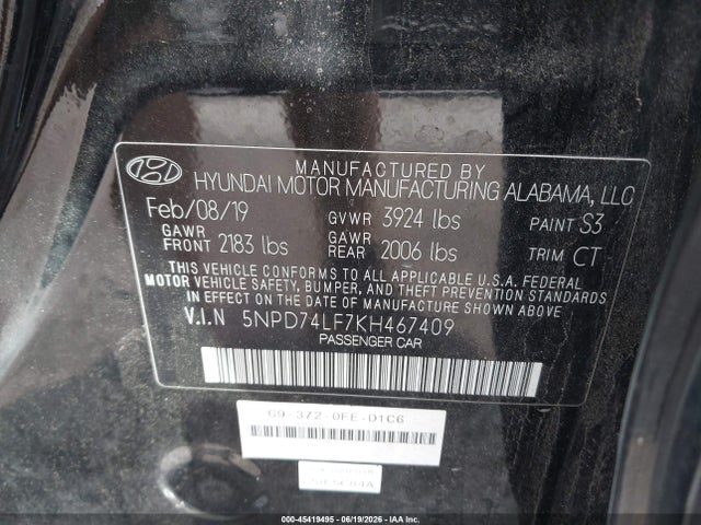 صورة 9 لـ 2019 Hyundai ELANTRA SE