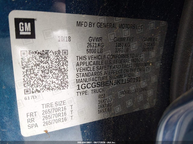 2019 Chevrolet COLORADO WT — миниатюра 9