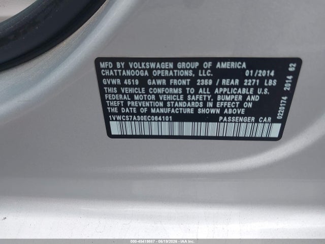 2014 Volkswagen PASSAT 1.8T SEL PREMIUM — фото 9
