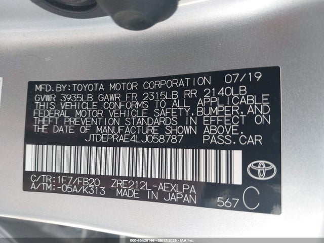 2020 Toyota COROLLA LE 照片 9