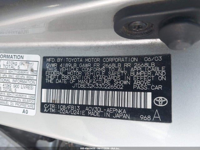 صورة 9 لـ 2003 Toyota CAMRY LE