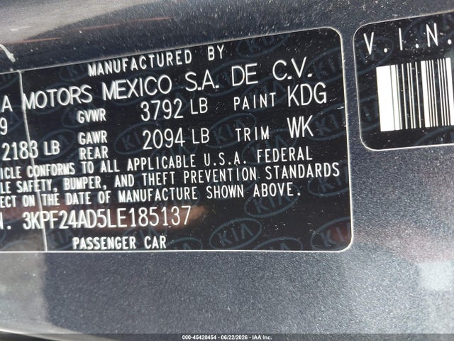 2020 KIA FORTE FE 照片 9