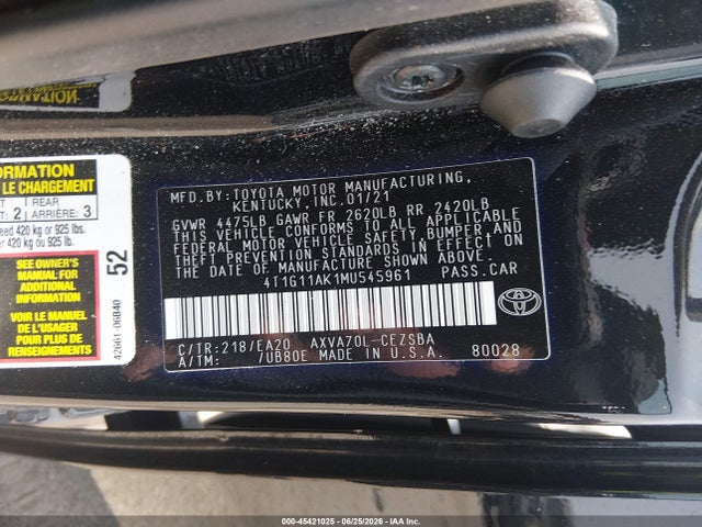 2021 Toyota CAMRY SE photo 9
