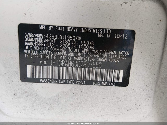 2013 Subaru IMPREZA 2.0I LIMITED 照片 9