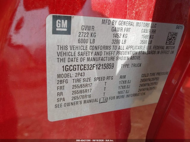 صورة 9 لـ 2015 Chevrolet COLORADO Z71