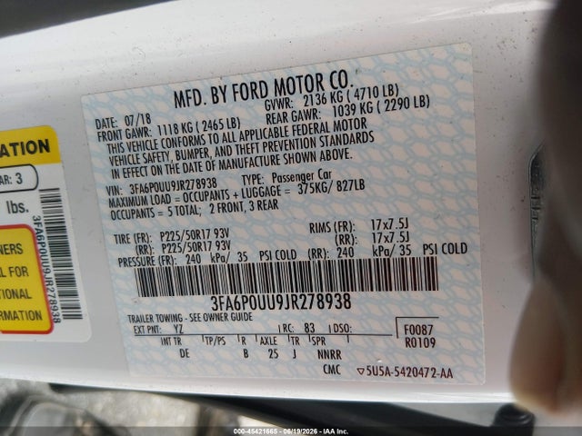 2018 FORD FUSION HYBRID S 照片 9