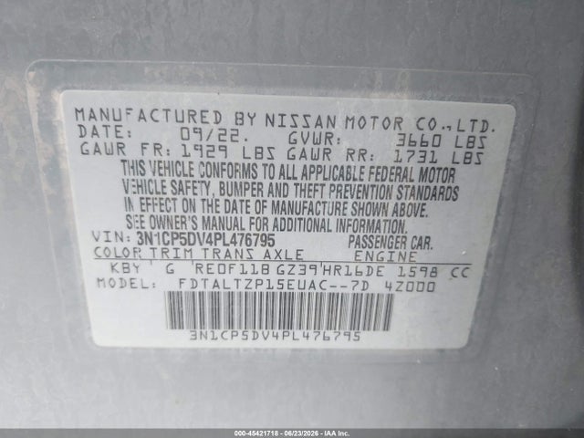 2023 NISSAN KICKS SR XTRONIC CVT 9