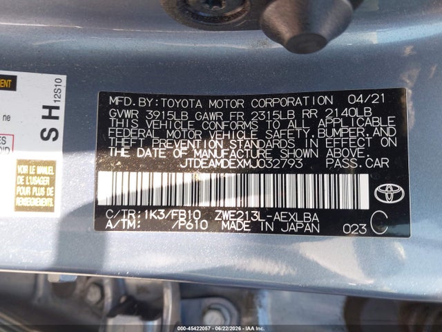 2021 Toyota COROLLA HYBRID LE 照片 9