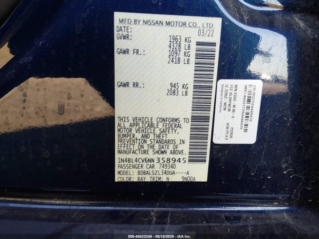 صورة 9 لـ 2022 Nissan ALTIMA SR FWD