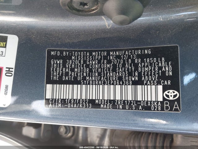 2014 Toyota COROLLA S PLUS 照片 9