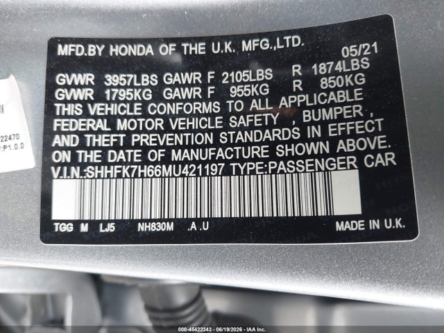صورة 9 لـ 2021 Honda CIVIC EX