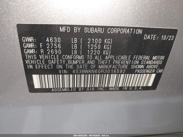 2024 Subaru LEGACY LIMITED — фото 9