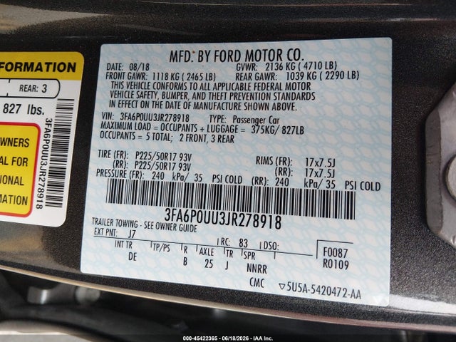 صورة 9 لـ 2018 FORD FUSION HYBRID S
