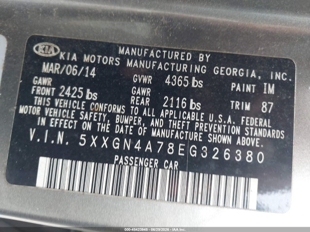 2014 KIA OPTIMA EX 照片 9