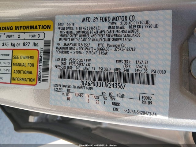 2018 FORD FUSION HYBRID S — фото 9