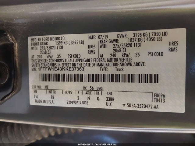 صورة 9 لـ 2019 FORD F-150 XLT