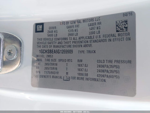 2016 Chevrolet COLORADO WT 照片 9