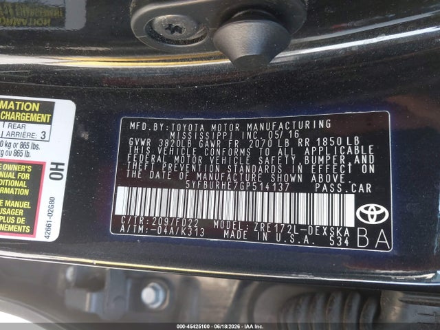 2016 Toyota COROLLA S PLUS 照片 9