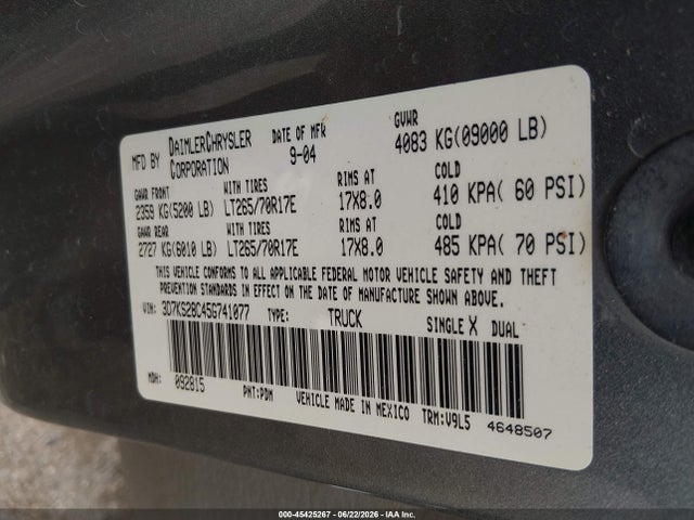 2005 Dodge RAM 2500 SLT/LARAMIE — фото 9
