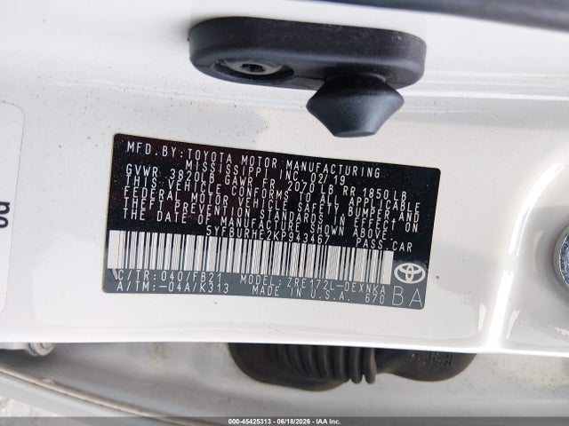 2019 Toyota COROLLA LE photo 9