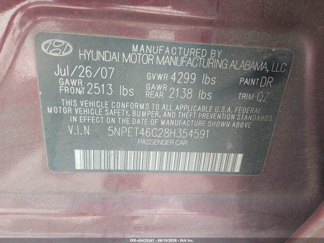 2008 Hyundai SONATA GLS — миниатюра 9