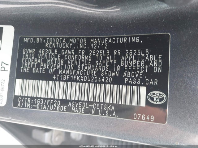 صورة 9 لـ 2013 Toyota CAMRY SE