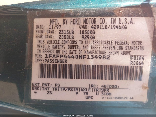 صورة 9 لـ 1998 FORD MUSTANG