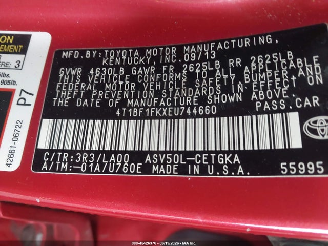 صورة 9 لـ 2014 Toyota CAMRY XLE
