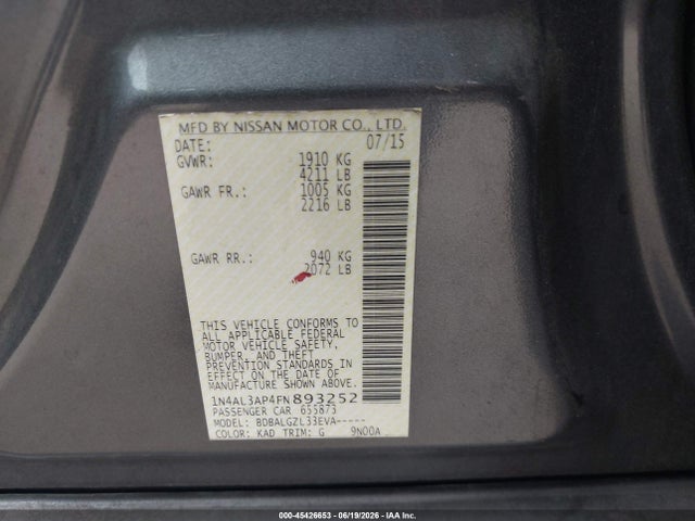 صورة 9 لـ 2015 Nissan ALTIMA 2.5 S