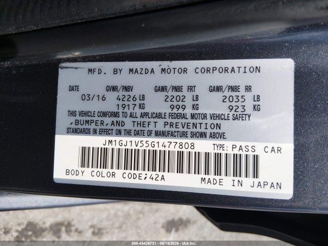 2016 Mazda MAZDA6 I TOURING — фото 9