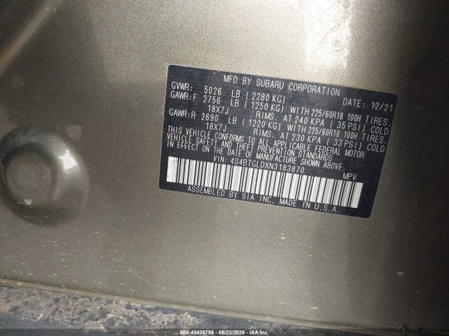 2022 SUBARU OUTBACK ONYX EDITION XT 9