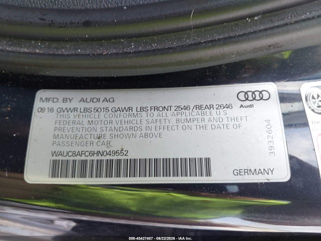 2017 AUDI A6 PREMIUM — миниатюра 9