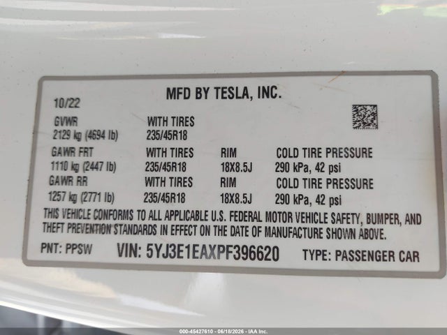 2023 Tesla MODEL 3 REAR-WHEEL DRIVE — фото 9