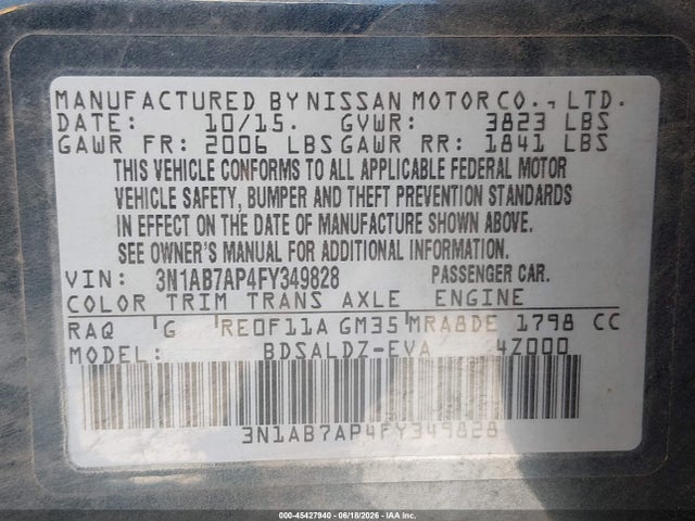 2015 Nissan SENTRA SV — миниатюра 9